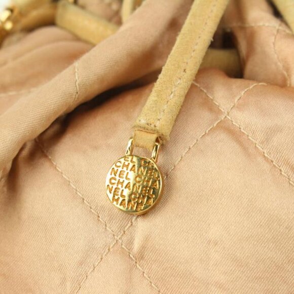Chanel Pink Quilted Satin Crystal Logo Drawstring main image 12